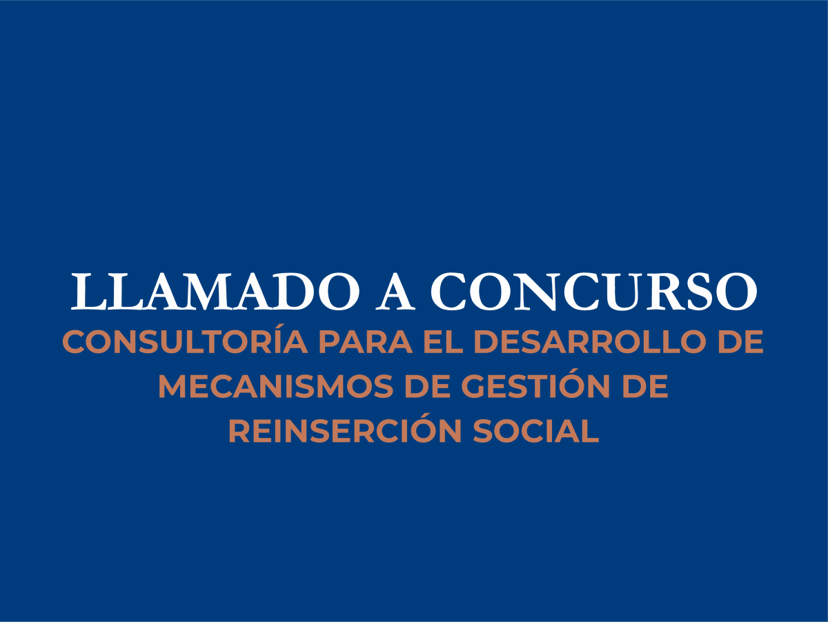 Llamado a Concurso para el Desarrollo de Mecanismos de Gestión de Reinserción Social.